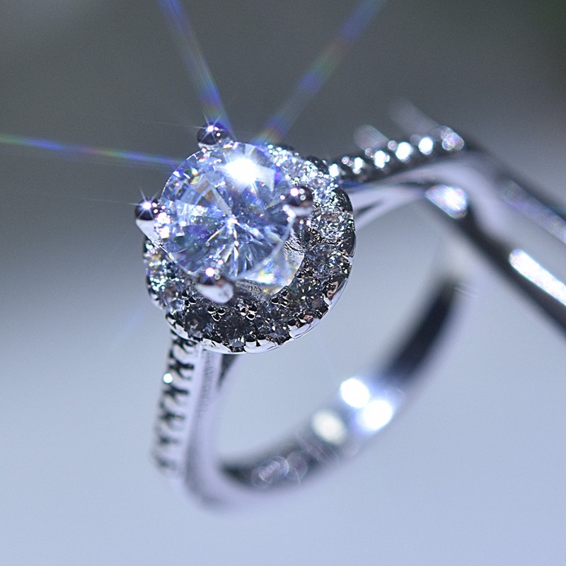 Cincin Zircon Aaa Warna Silver Untuk Wanita