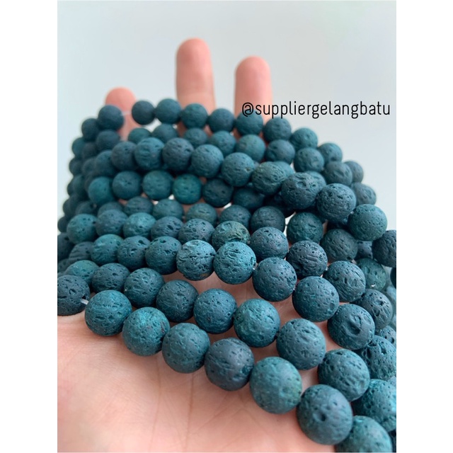 renceng BLUE NAVY lava stone BIRU 10mm batu akik merapi larva DIFFUSER