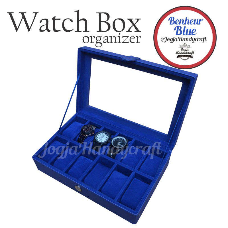 Benheur Blue Watch Box For 12 Watches