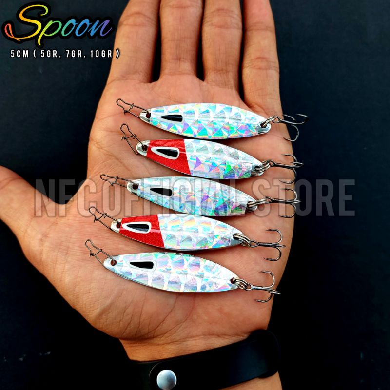 Lure metal Spoon S 5cm ( 5gr, 7gr, 10gr ) Umpan casting Tengiri, Giant Trevally, Baracuda, Talang-talang