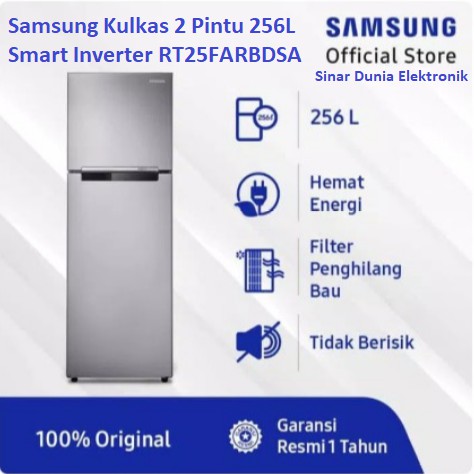 Samsung Kulkas 2 Pintu 256L Digital Inverter RT25FARBDSA RT25 RT25FAR