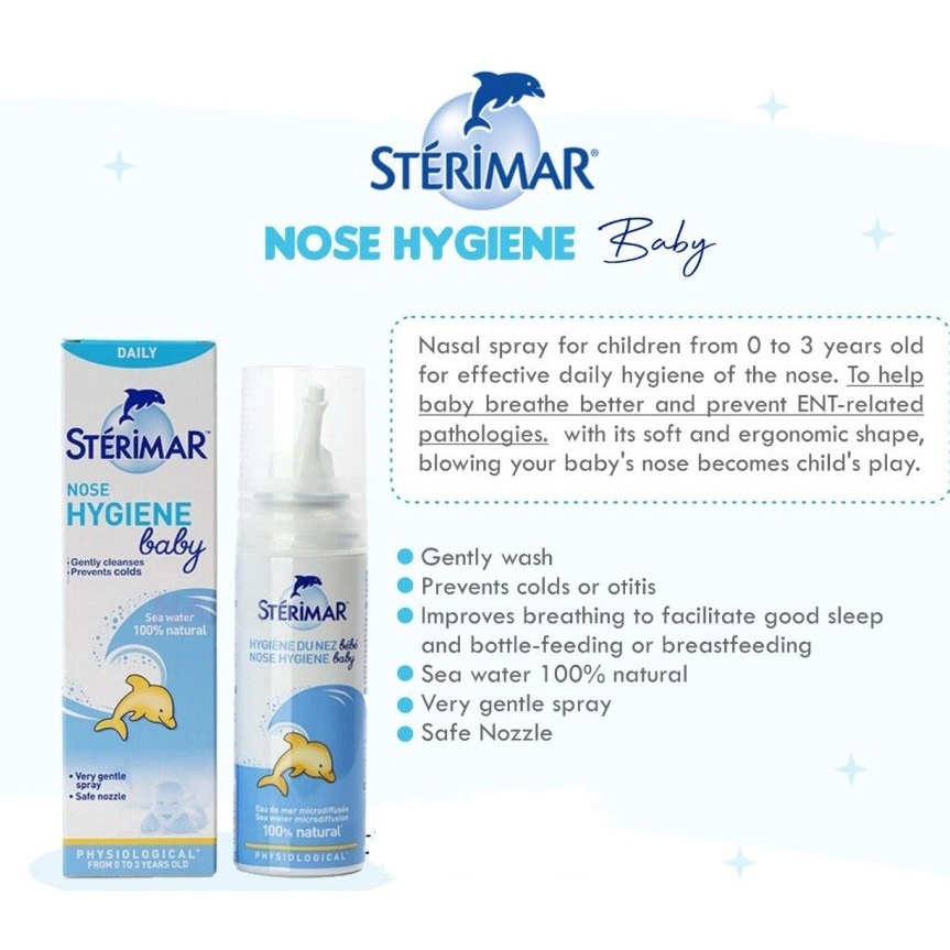 Sterimar Nasal Hygiene Spray pelega hidung tersumbat sinusitis blocked nose efektif untuk covid-Baby