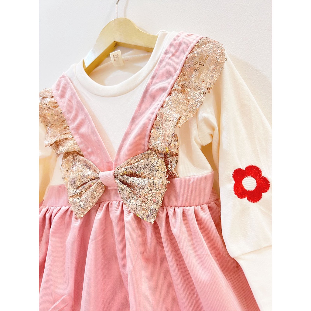 DRESS ASLI IMPORT DIANA JEJU LUCKY CAT baju pakaian mewah kondangan anak bayi perempuan cewek terlaris murah-JEJU DUSTY PINK