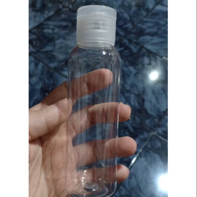 botol flip top plastik 100ml bening transparan