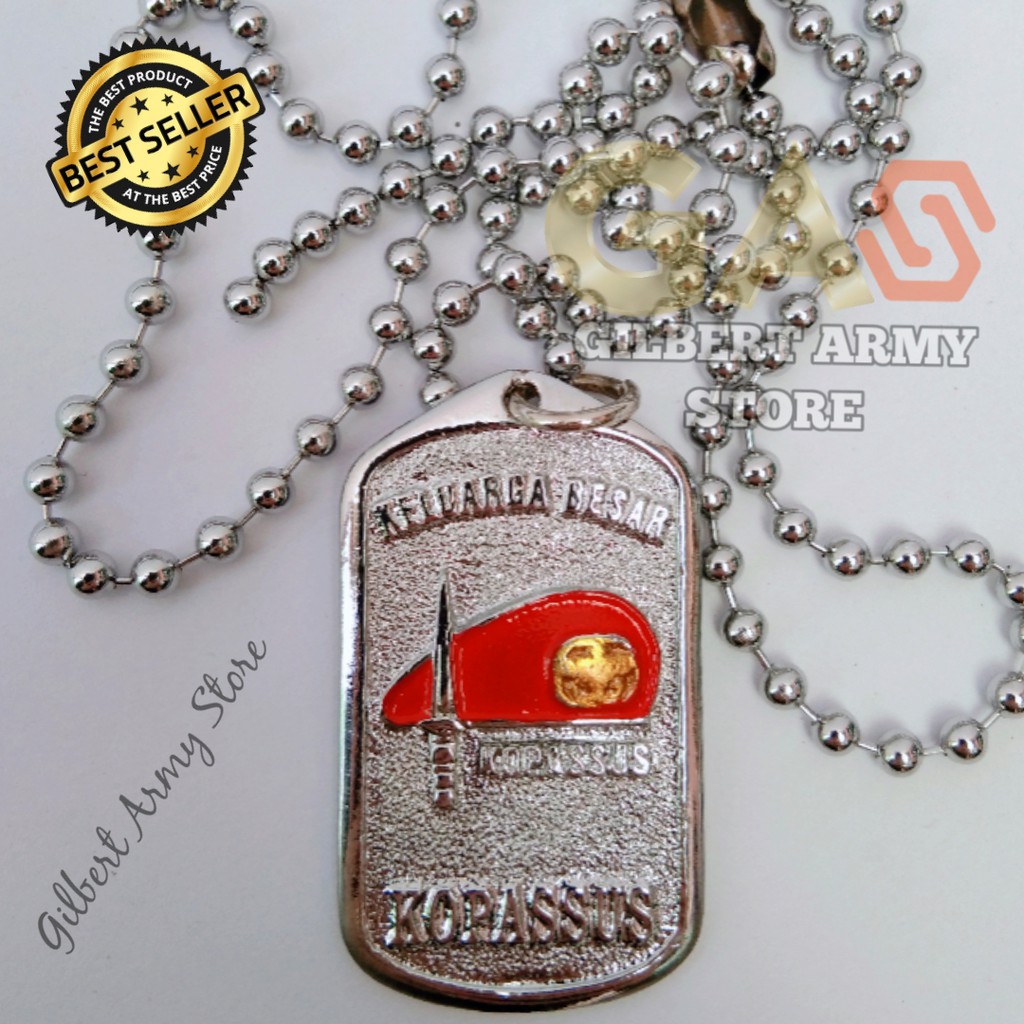 GILBERT ARMY STORE Kalung Pria Kopassus Kalung Militer Army Titanium Anti Karat Grosir Kalung Murah