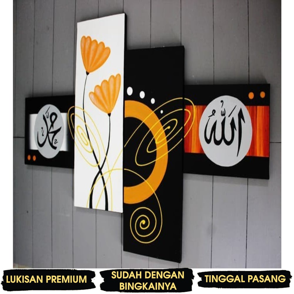 HIASAN DINDING MINIALIS KALIGRAFI LUKISAN DINDING RUANG TAMU KANVAS ABSTRAK WAJAH MINIMALIS KALIGRAF