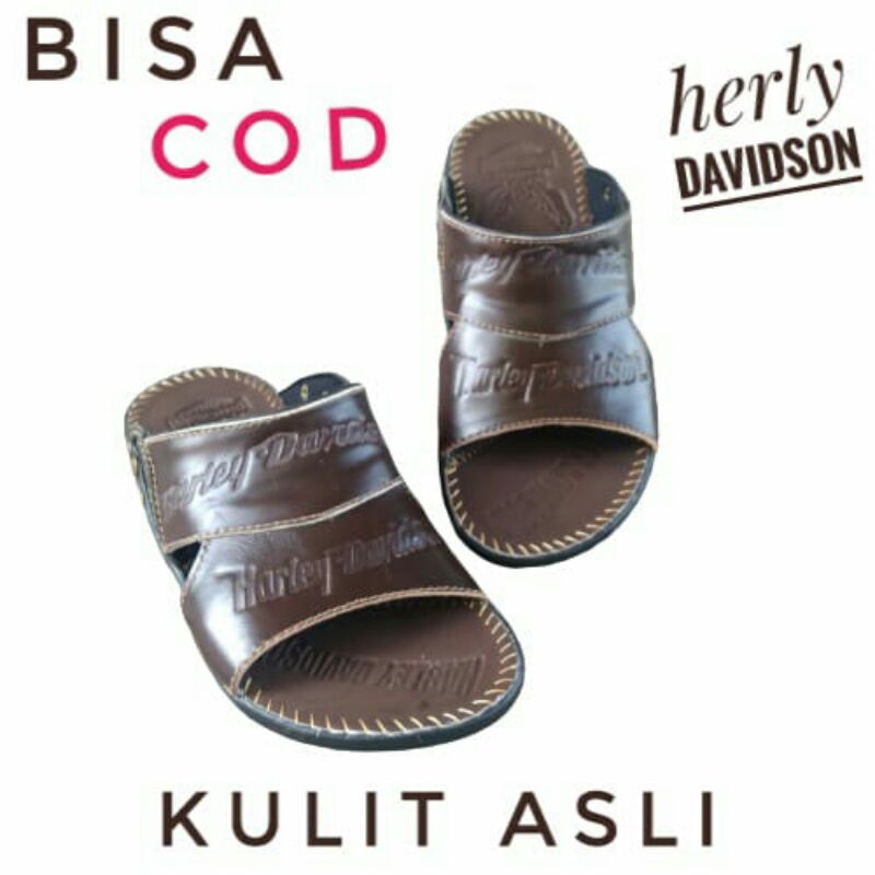 sandal kulit pria /HR2 CKT/sandal slip on/slide/sandal santai kasual/termurah/terlaris/SANDAL COD