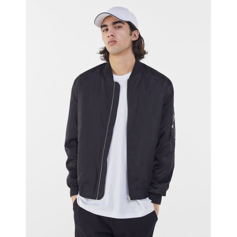 Lightweight Bomber Jaket Pria BERSHKA MAN ORIGINAL