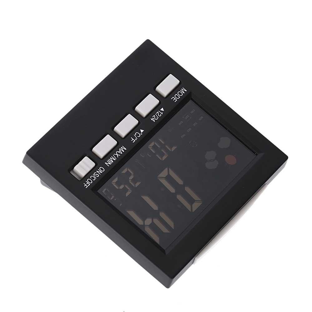 GS8 Jam Alarm LED Thermometer Hygrometer Forecast Weather Station LCD 2159T Hitam