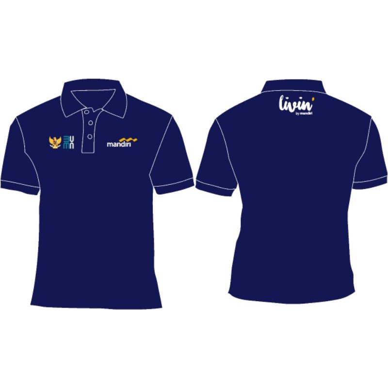 Kaos Polo Shirt Bank Mandiri Premium