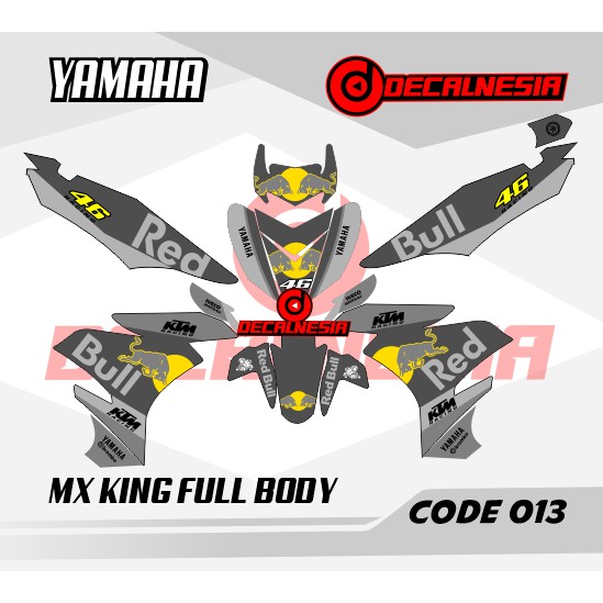 Decal Stiker MX KING/Decal MX KING/Stiker MX KING/Sticker MX KING Full Body Motif Red Bull