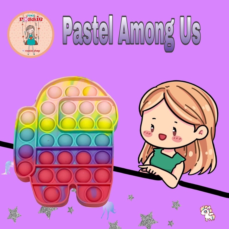 READY!READY! Fidget Pop It Rainbow Lengkap Murah/Mainan Sensorik Pereda Stres/Pop It Viral-Among Pastel