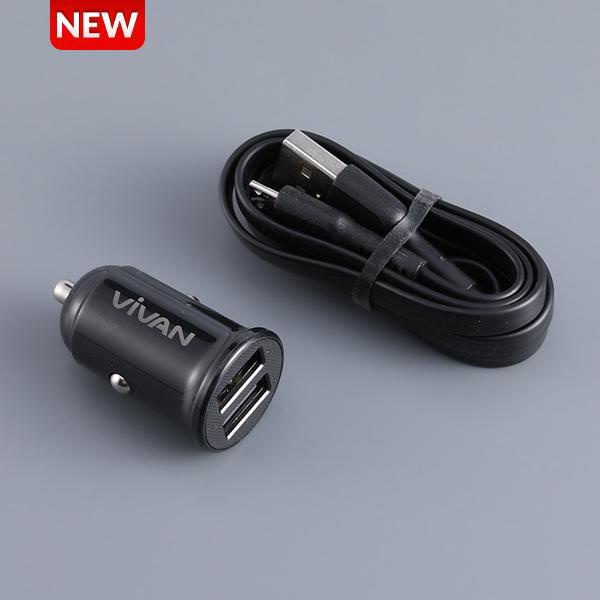 SAVER MOBIL VIVAN CC02C 3.4A CAR CHARGER VIVAN - Carger Casan Carjer HP di Mobil Motor Charger Mobil 2 USB Fast Charging VCC01