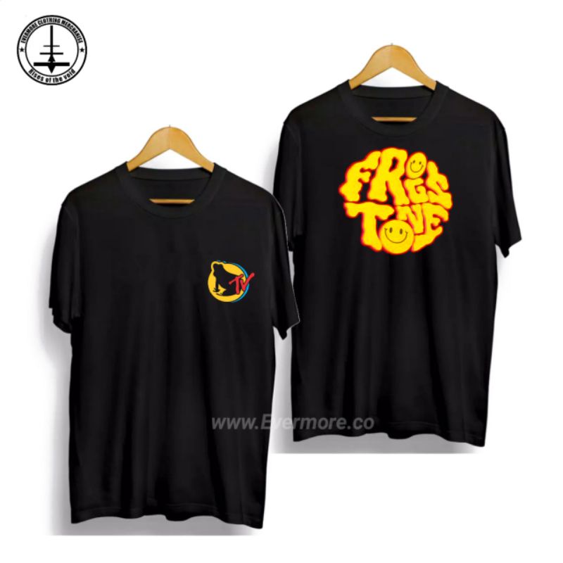 T SHIRT/BAJU BRAND FROGSTONE PREMIUM QUALITY PRODUC UNISEX 100%COTTON COMBED REAKTIF