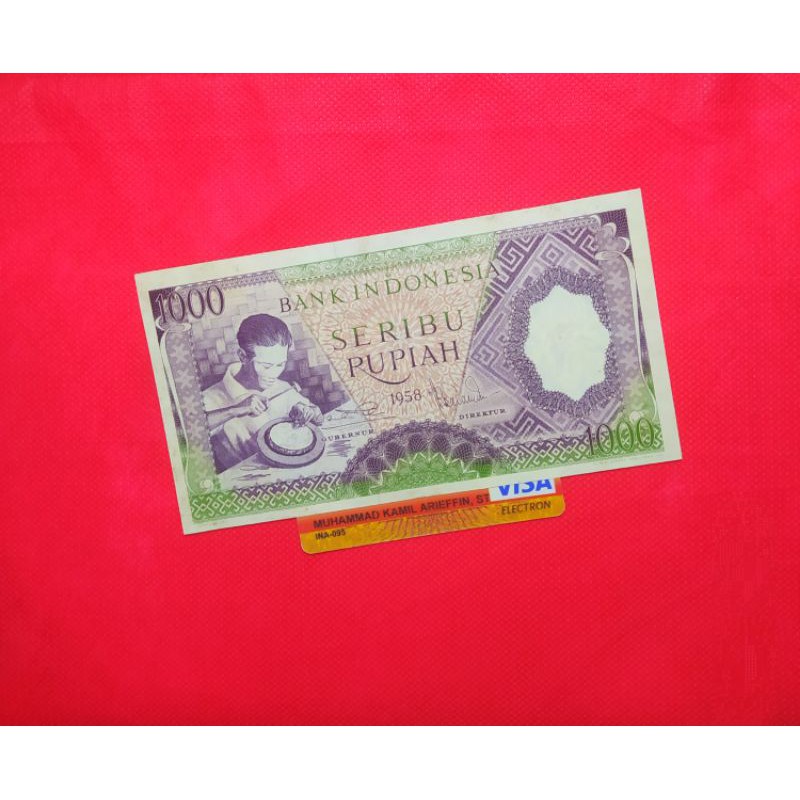 UANG KUNO 1000 RUPIAH SERI PEKERJA TAHUN 1958