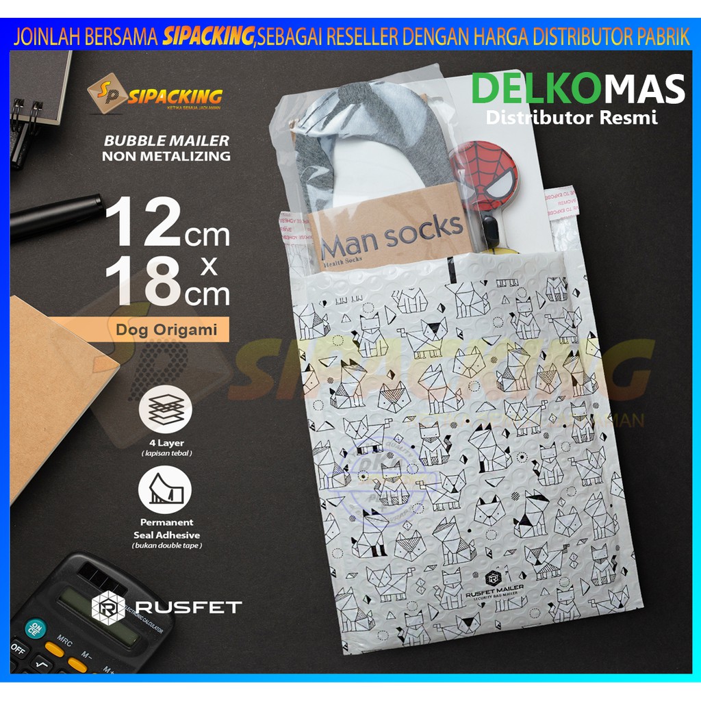 

AMPLOP BUBBLE MAILER PACKING 12x18 OLSHOP DOG ORIGAMI