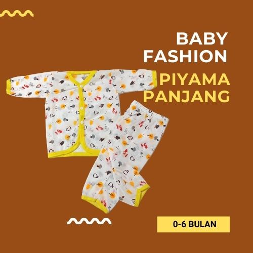 Setelan Piyama Panjang Baju Tidur Anak Bayi Usia 0-6 Bulan