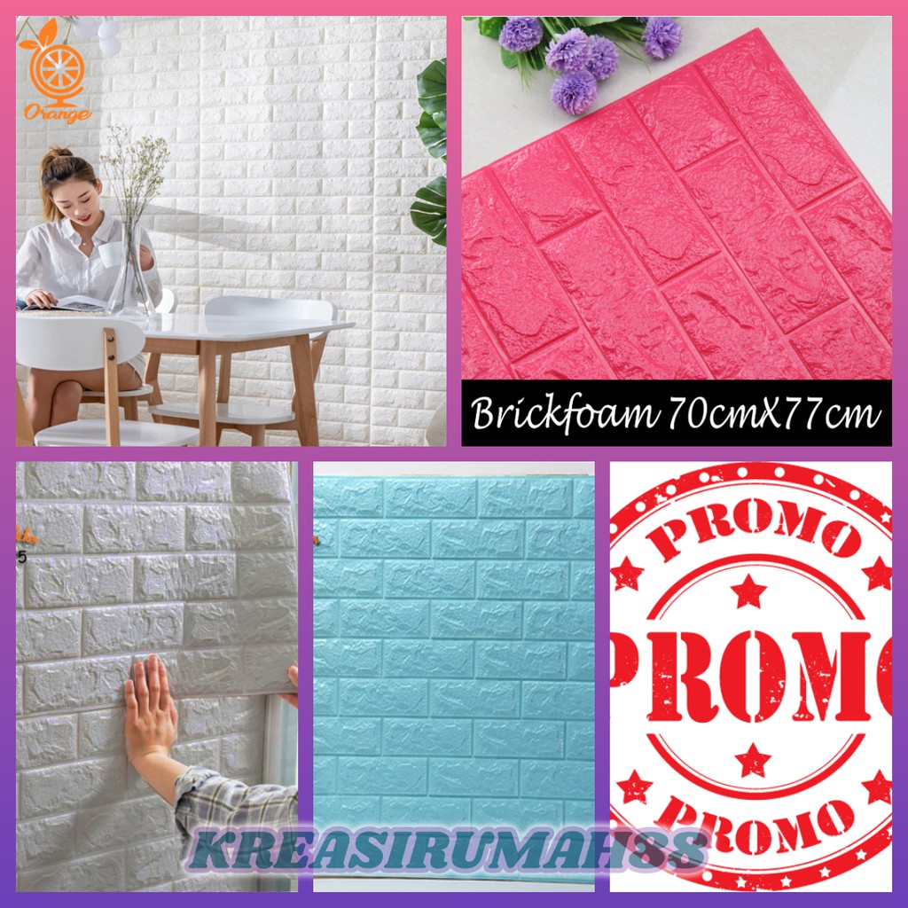 Wallpaper Dinding Foam Motif Bata Matte Dan Glossy 3D Ukuran 70X77 Cm Kreasirumah88