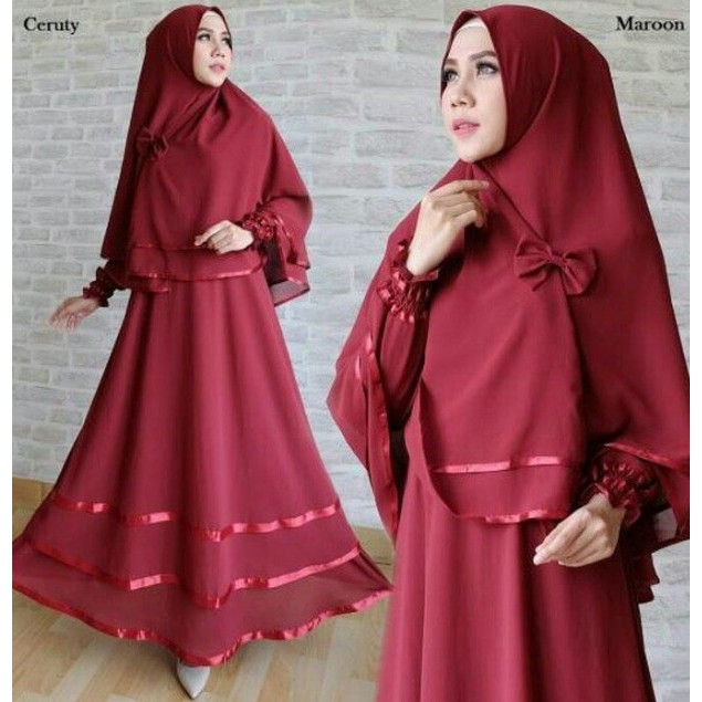 [ANGGUN SYARi NI] Ghamis Wanita Jersey Varian Warna