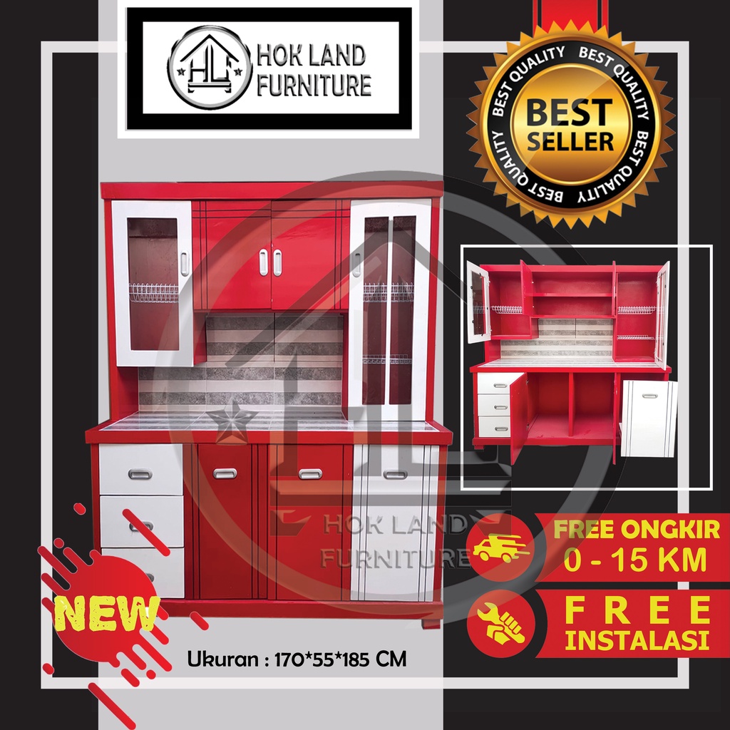 Lemari sayur 4 pintu lemari rak piring dapur minimalis / Lemari Sayur 4 Pintu Kayu Multiplek / LS67