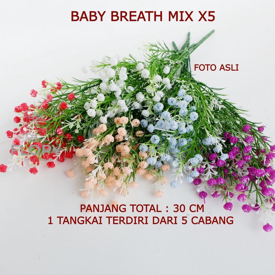 [5 Cabang] Baby Breath Mix X5 / Daun Artificial / Daun Dekorasi Palsu