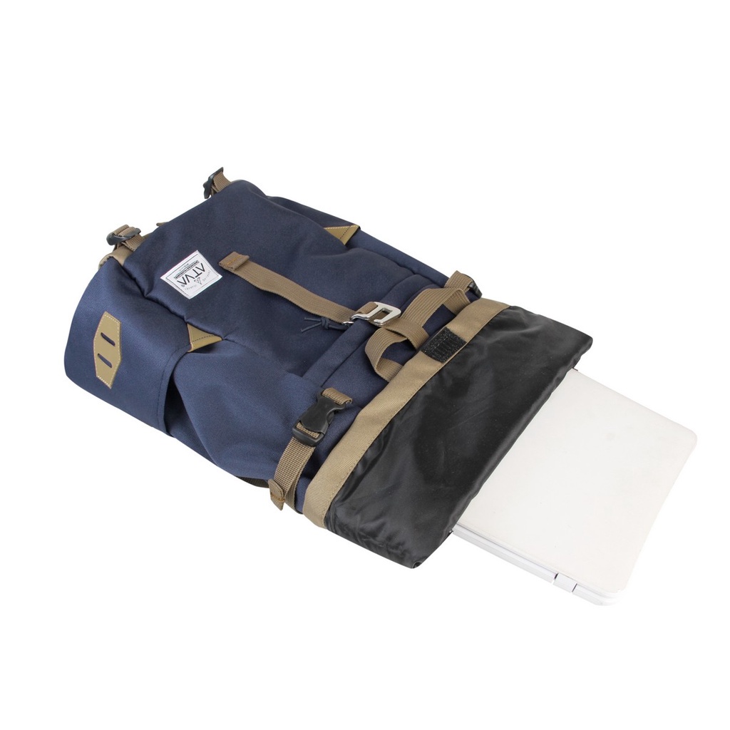 HARRIER NAVY KHAKI ORIGINAL x ATVA Ransel Casual Biru Dongker Pria Wanita Daily Backpack Kuliah Kampus Kerja Kantor Sekolah SMA SMK Tas Punggung Laptop Ukuran Besar 14 Inch Rolltop Bagpack Distro Premium Roll Top Outdoor Travel Traveling Bag Keren Terbaru