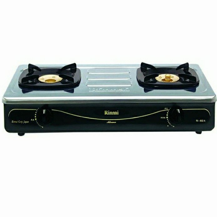 Rinnai ri602A Kompor Gas 602A RI-602A 602 A 2 tungku - Stainless