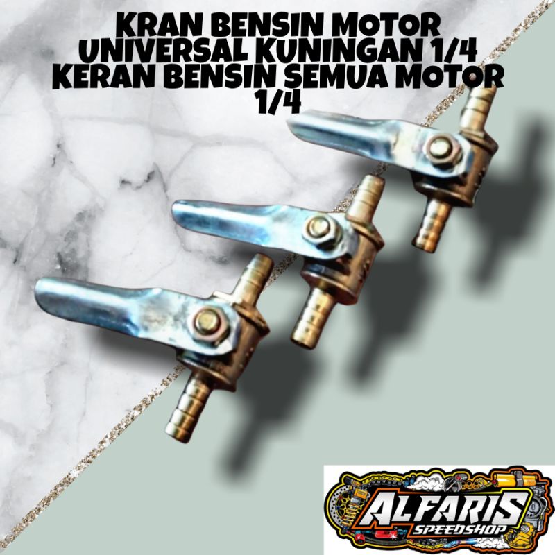 KRAN BENSIN MOTOR UNIVERSAL KUNINGAN 1/4 KERAN BENSIN SEMUA MOTOR 1/4