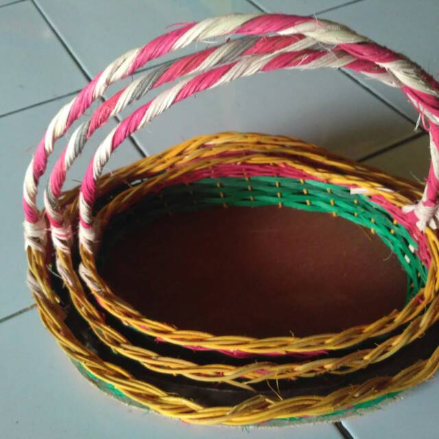 Keranjang parcel / keranjang buah / keranjang  murah / keranjang hantaran nikah isi 3 pcs