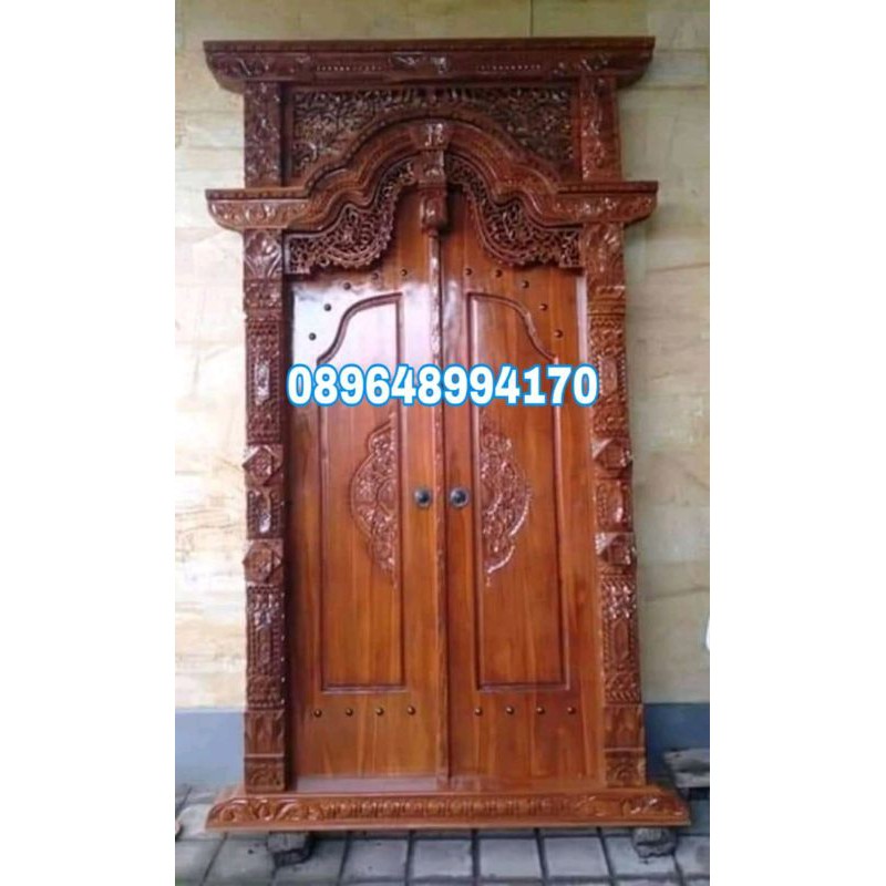 pintu gebyok pintu ukir kayu jati finishing