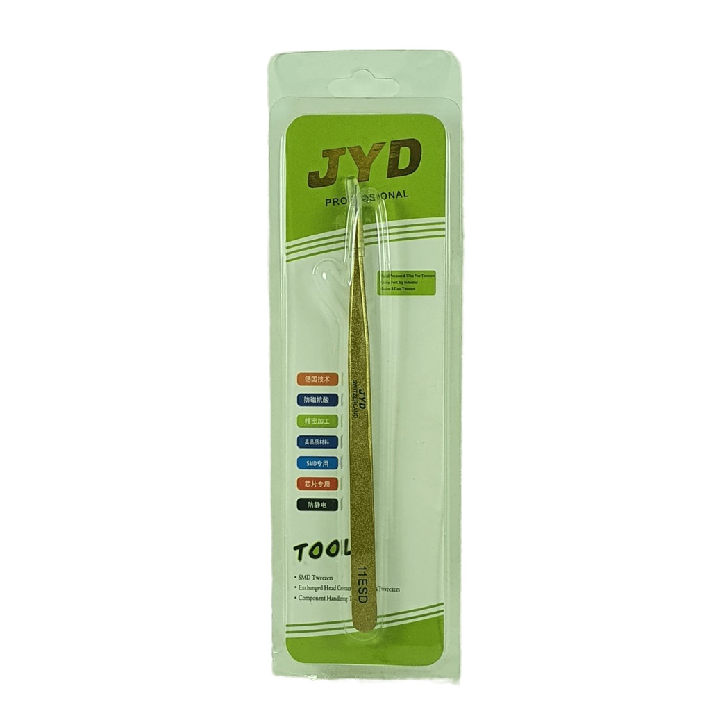 Pinset JYD Gold 14cm Pencapit Lurus 14 cm Tweezer 11 TS ESD