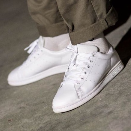 Sepatu Ads Stan Smith Full White Original / Sneakers Pria Original / Sepatu Putih Polos Pria