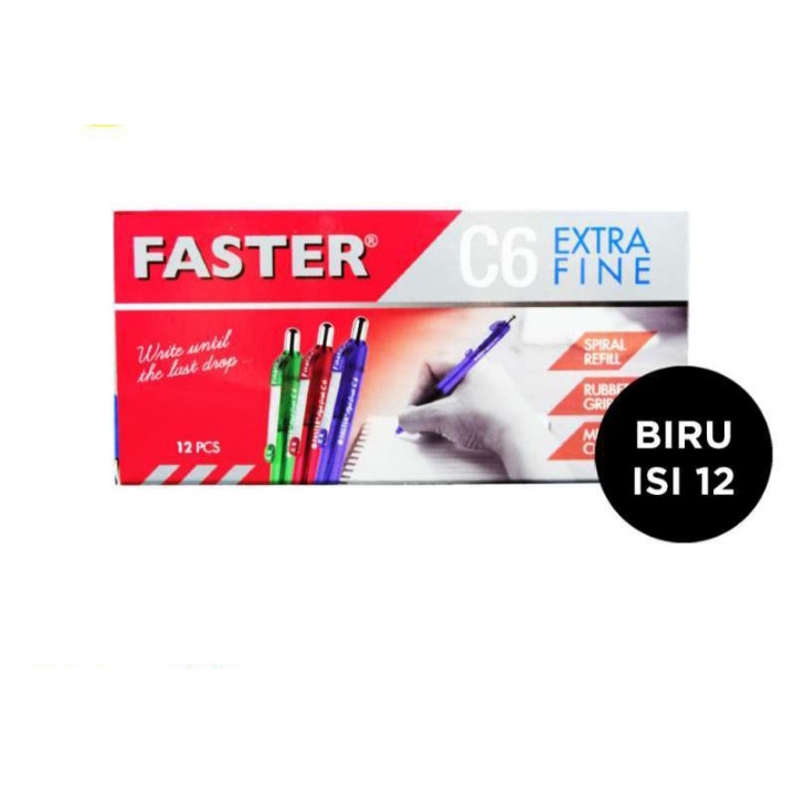 

Ball Point/Pulpen Faster C6 0,7mm Extra Fine Tip klik