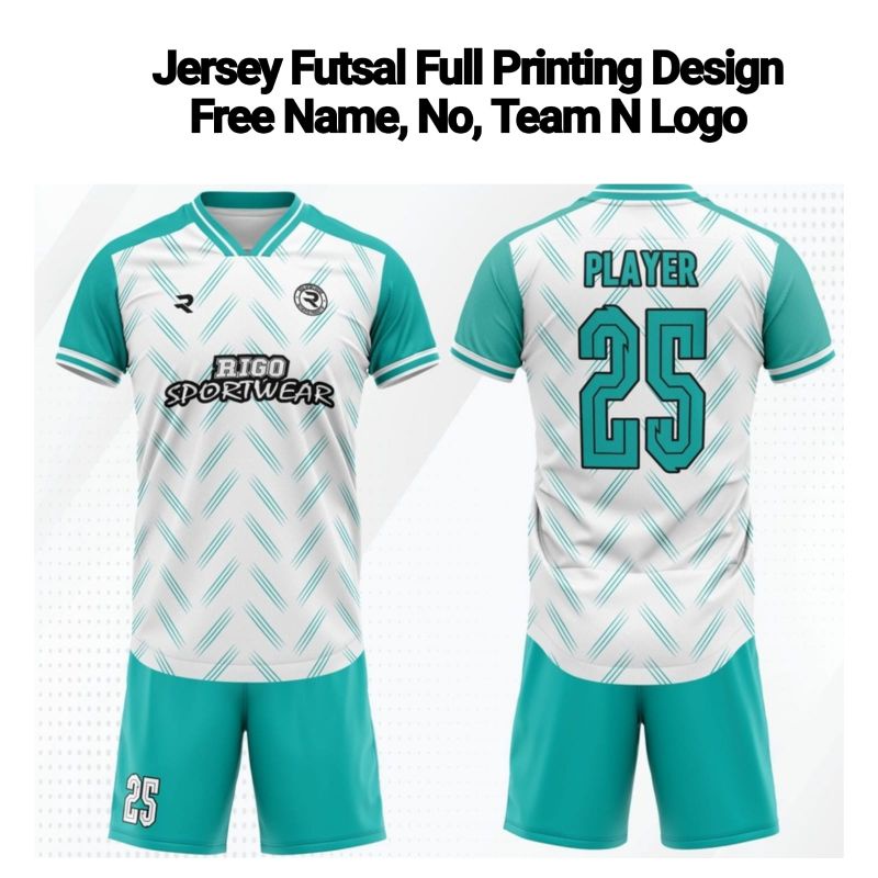Setelan Futsal, Baju volley, Setelan Mini Soccer Desain Full Printing, Free nama dan Nomor