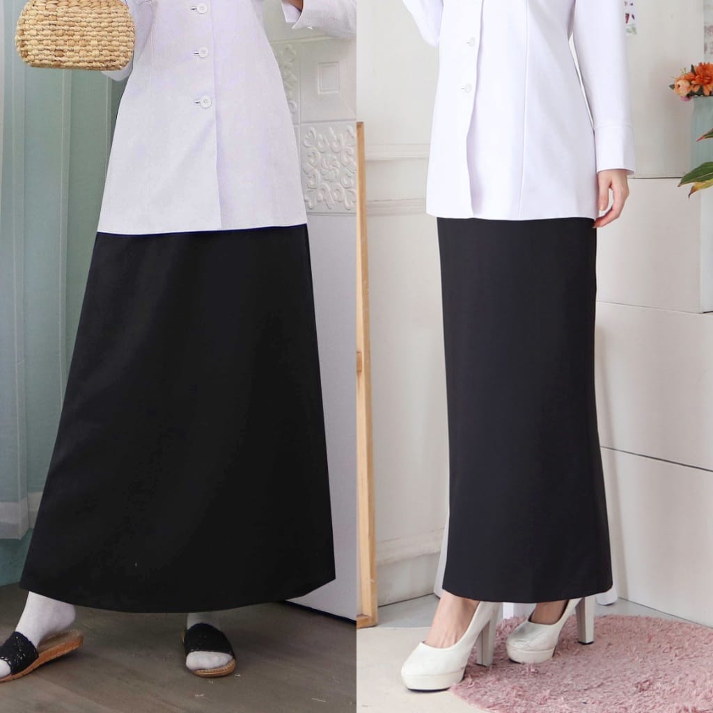 Rok Hitam Kerja Panjang Wanita Rok Kantor Panjang Hitam Rok span Kerja Rok Formal Hitam Rok Model A 
