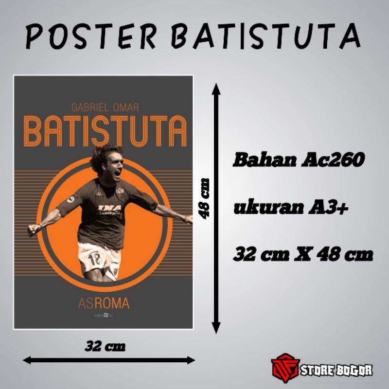 Poster Sepakbola Legend BATISTUTA BATIGOL