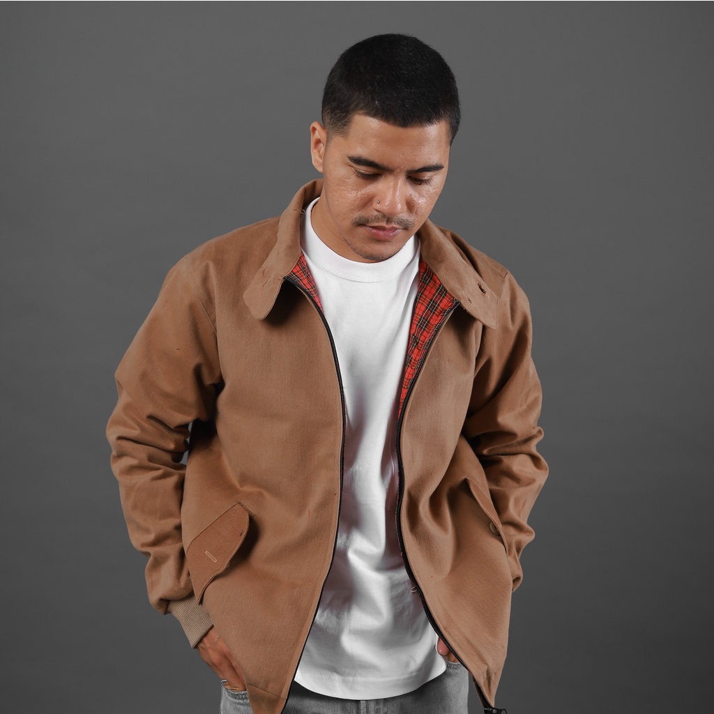 Fargo Jaket Pria Harrington Jacket Brown