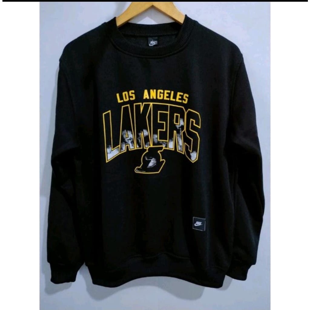 COD-SWEATER CREWNECK LAKERS UNISEX MOTIP LOGO TEXS FULPRINT