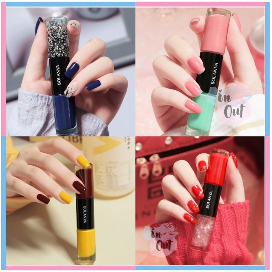 BOLANYA Kutek Kuku 2 in 1 Cat kuku Korea Nail Polish Non Peel Off Halal Water Base KU001