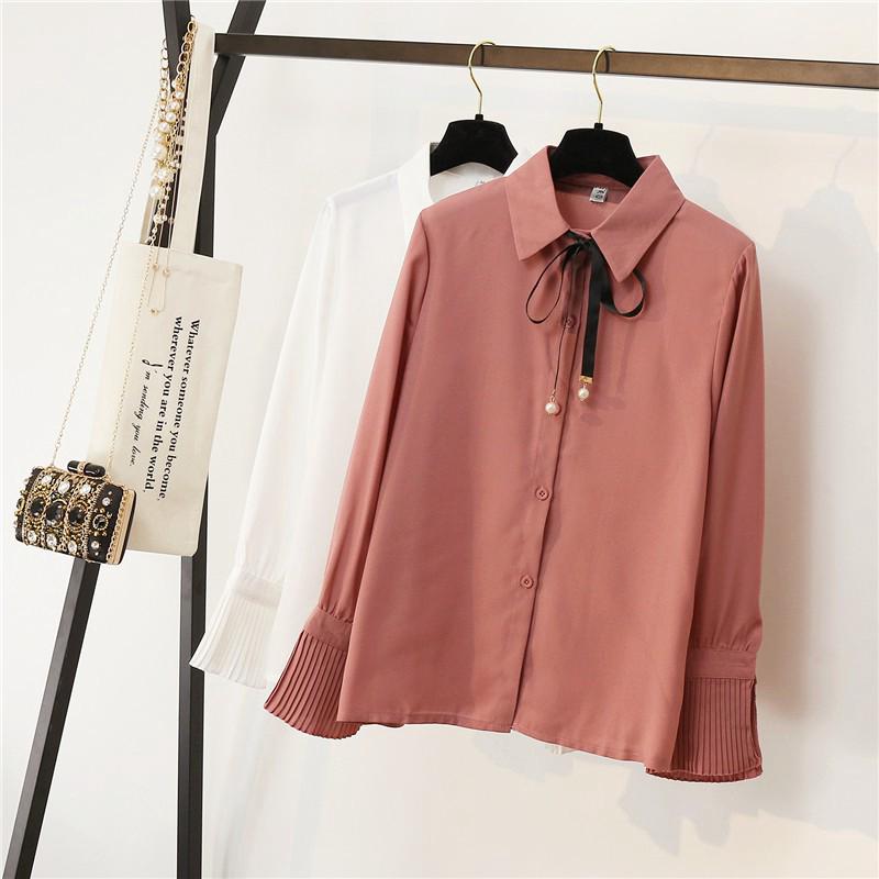 korean style women ladies chiffon shirt blouse baju baju ...