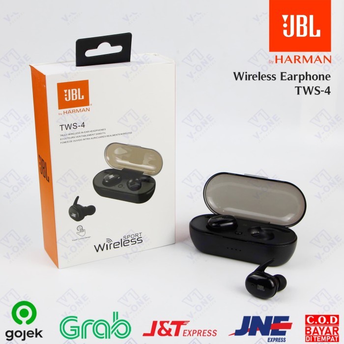 Headset Bluetooth JBL Earphone Handsfree Wireless TWS 4 JBL TWS4