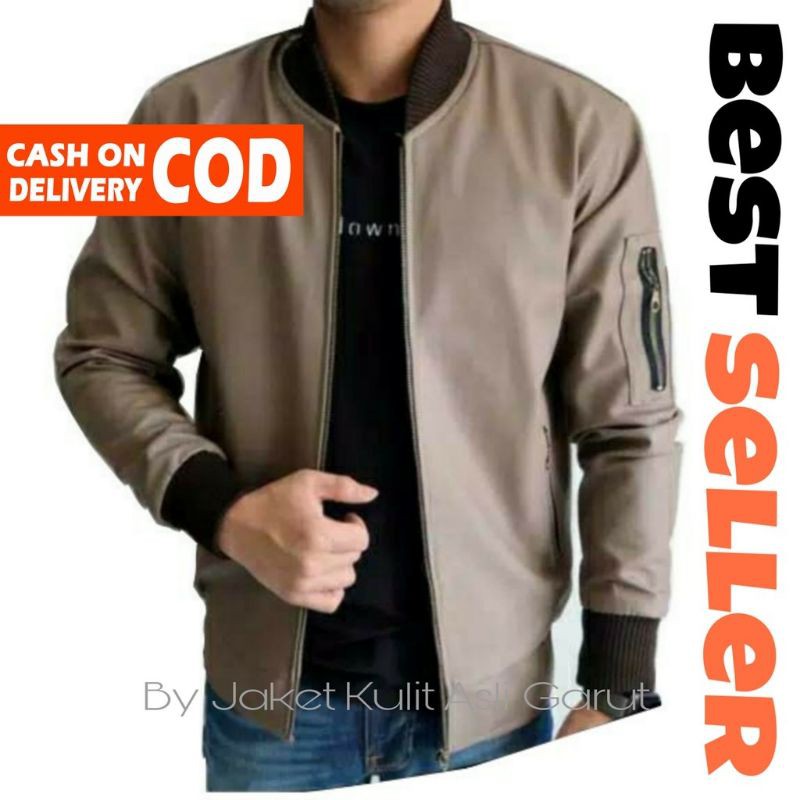 Jaket Kulit Pria Model Bomber Jaket Kulit Semi Import Jaket Casual New Trend