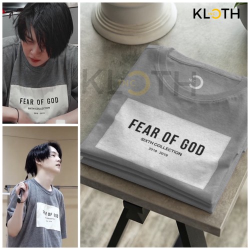 [SALE] Kaos Fear of God Suga BTS Cotton 24s Premium Bisa Upgrade Lengan Panjang