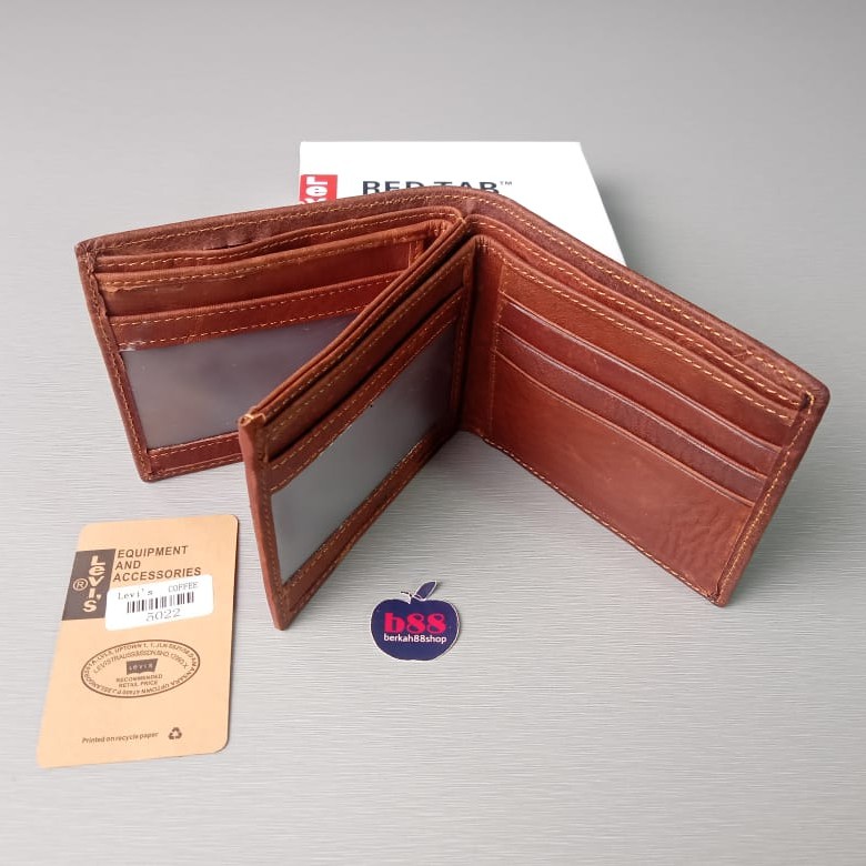 Dompet Pria Lipat 3 Dimensi LV 5022 Polos Original Kulit Sapi Asli Murah Berkualitas