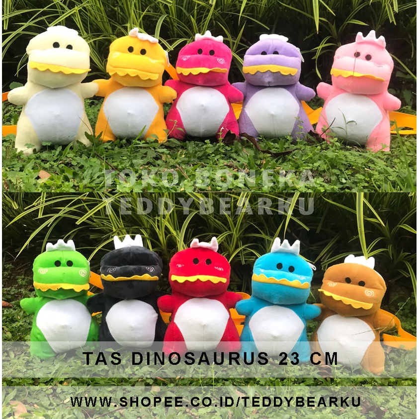 TERMURAH! Boneka TAS DINOSAURUS SELEMPANG PLUSH BAG (TAS DINO Kartun Jepang Korea Hadiah Kado LUCU)