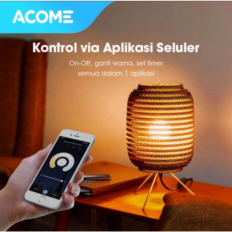 Acome Lampu Bohlam Smart WIFI LED 12W RGB Garansi Resmi 1 Tahun AL01