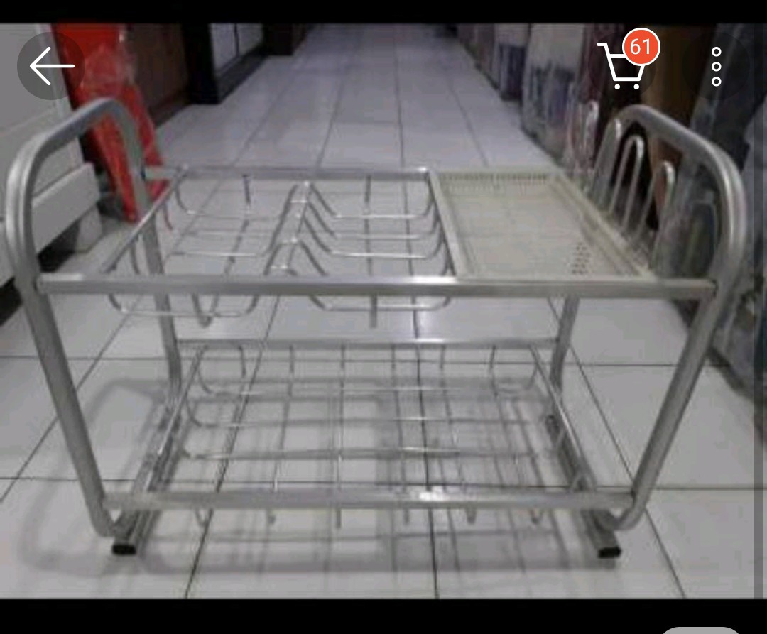 Rak Piring Kecil Dapur Aluminium 2 Susun