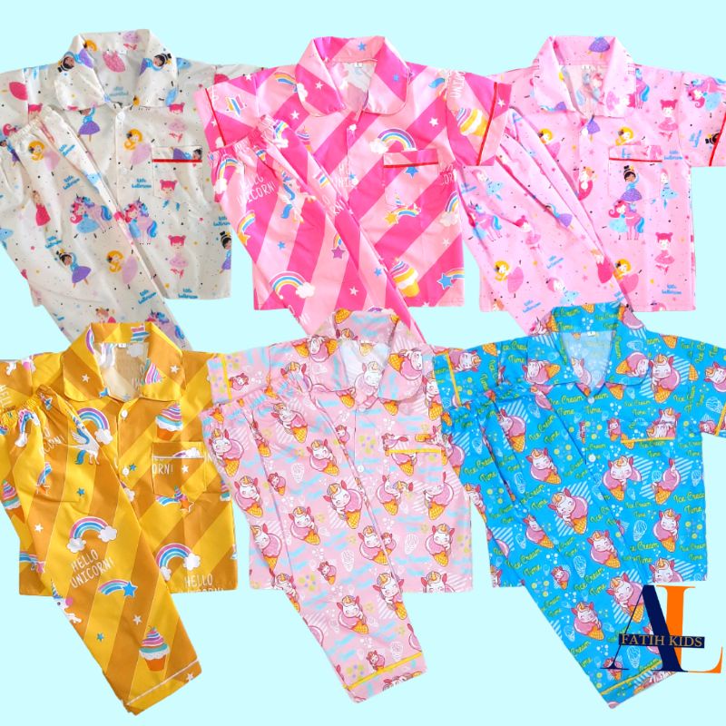 Piyama anak perempuan 1-10 tahun baju tidur piama anak perempuan baju piyama anak
