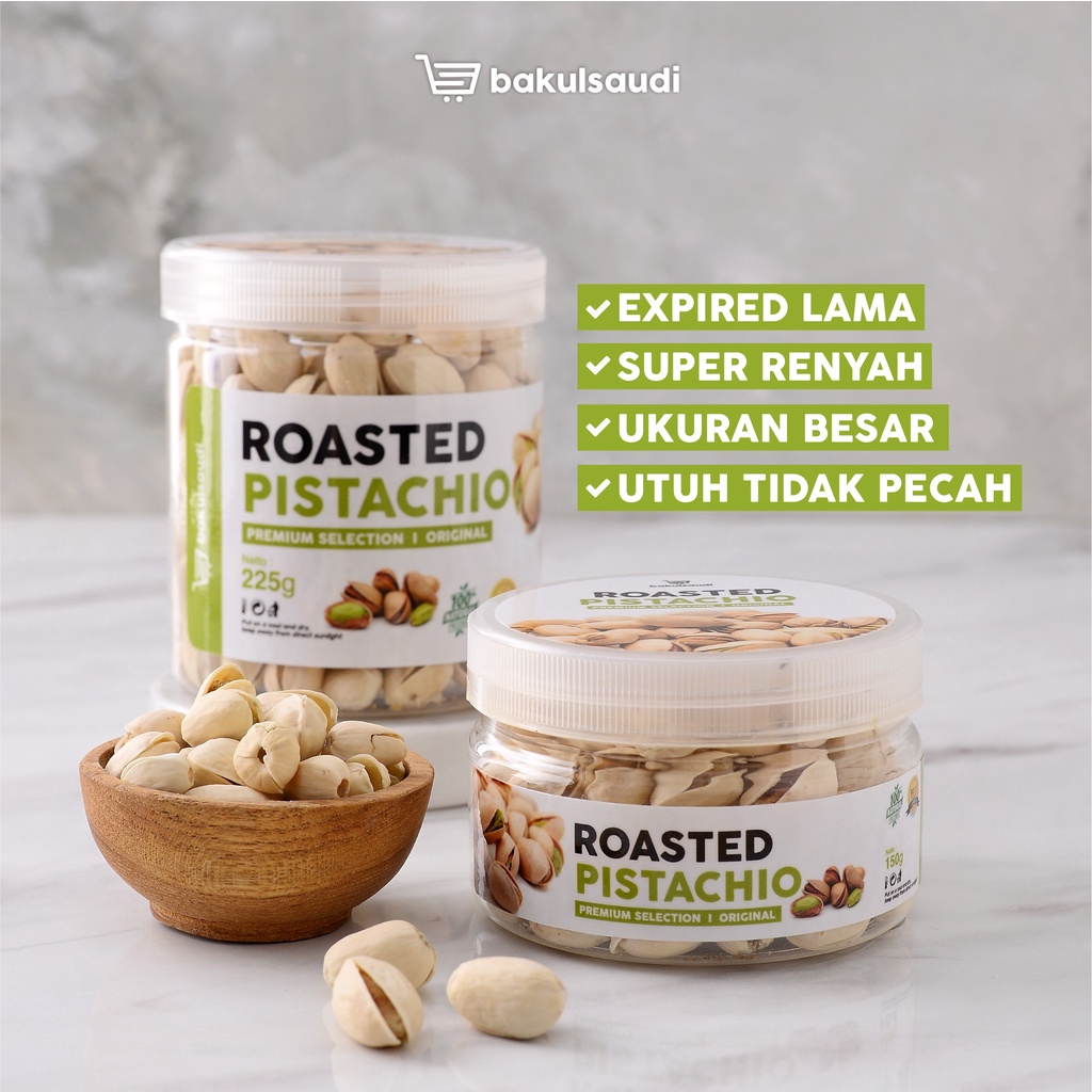 Kacang Pistachio Panggang Renyah Premium Original 100% Pistachios Roasted Kacang Fustuk Pistacio