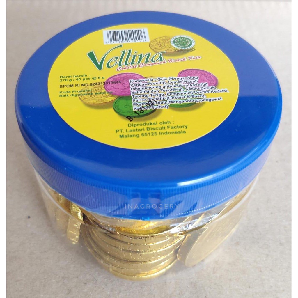 

VELLINA COKELAT KOIN 270gr 45pcs x 6gr